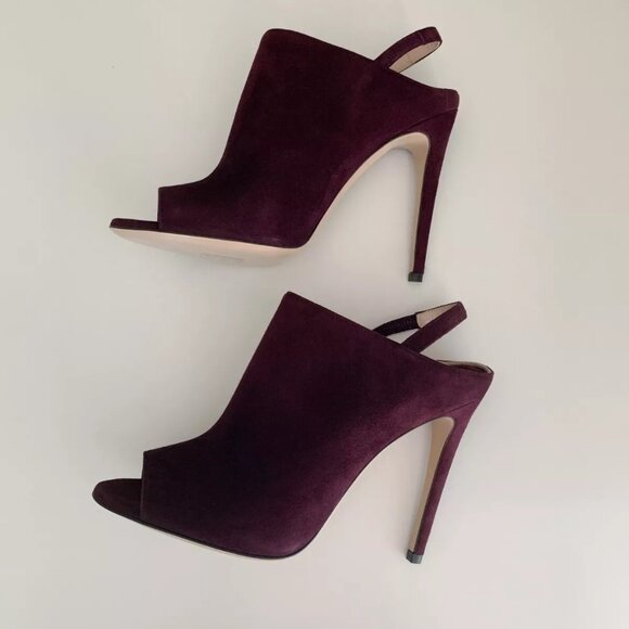 NEW Women's MIU MIU Plum Suede Slingback Sandals in Size 38 - Picture 4 of 9